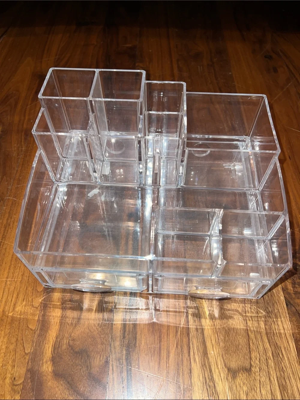 Clear Plastic Multi-Compartment Organizer - Transparent Storage Caddy